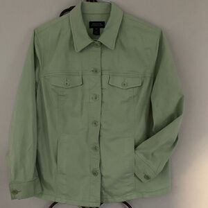 Jones New York Signature Light Green Jean Jacket